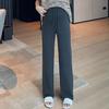 Calça de Maternidade Viscose Primavera e Outono Tricô Calça de Pernas Largas Caimento Leve Cintura Alta Roupa Exterior Leggings Calça Casual