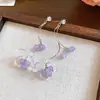 Aretes Florales Estilo Bosque Aguja Plateada Rama Verde~, Aretes Dulces Estilo Vacaciones de Hada, Aretes Nicho con Diseño Único para Mujeres