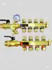 Conjunto Completo de Distribuidor de Água Geotérmica com Volante Manual para Tubos de Aquecimento de Piso de 4 Pontos com Controle de Vazão e Controle de Temperatura