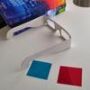 Punto de Venta al por Mayor y Menor Papel para Niños DIY Gafas 3D Rojas y Azules Productos Educativos Marcos Blancos y Ojos Morados