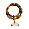Pulsera de Cuentas de Ábaco Dunhuang de Colores Ricos, Pulsera de Raíz de Bodhi Estilo Chino Nuevo de Doble Círculo, Pulsera de Cuentas Budistas Suave para Envolver el Dedo Venta al por Mayor