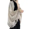 Nuevo abrigo de punto cárdigan para mujer, invierno 2026, prenda exterior holgada de longitud media, capa, chal, top de moda