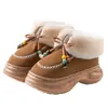 Pantuflas de Algodón para Mujer Modelo Nuevo 2026 para Uso en Interiores en Otoño e Invierno, Uso en Exteriores, que Aumentan la Altura, Antideslizantes, de Felpa, Zapatos de Algodón Cálidos para Mujer