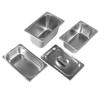 Venta al por mayor 1/6 Acero Inoxidable Cuenco de Porción Rectangular Plato para Alimentos Plato Cuadrado Hotel Comedor Disponible Plato de Puntuación Caja