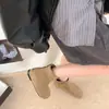 Botas Femininas Elásticas com Bico Diviso Falso, Aumento de Altura, Coleção Outono/Inverno 2026, Botas Martin Estilo Francês Emagrecedoras, Botas de Cano Justo