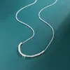 Collar Fragmentado de Plata de Ley S925 para Mujer, Estilo Vintage, Diseño Cuadrado Pequeño de Moda, Estilo Minimalista, Cadena para Clavícula Más Vendida