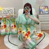 Kimono Nuevo Estilo al por Mayor Labubu Conjunto de Tres Piezas Pijamas Populares para Mujer Verano Comercio Exterior Transfronterizo Sudeste Asiático Ropa de Casa