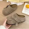 Novos Sapatos Birkenstock Slip-On Retrô Primavera 2026 para Mulheres, Casuais de Primavera de Nicho com Sola Grossa que Aumentam a Altura e Biqueira Fechada Meio Slip-On