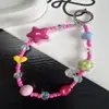 Flor de Dopamina de Verano Colgante Lindo Creativo Hecho a Mano Corto Anti-Pérdida Cadena Universal para Bolso para Niñas