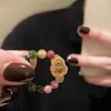 Nuevo Anillo de Calabaza con Cuentas Estilo Chino Tendencia Nacional Diseño de Nicho Apilable de Gama Alta Anillo para Dedo Índice Femenino de Gama Alta Estilo Nacional