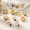 Anillo Taina de Acero Inoxidable Europeo y Americano Lujo Accesible Gama Alta Incrustaciones de Piedra Natural Colorida Anillo de Acero de Titanio Joyería de Nicho Femenina