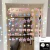 Cortina de puerta para dormitorio en casa, cortina colgante popular con corazón de niña para puerta de habitación infantil, decoración de pared de aspecto elegante, sin perforaciones