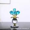Flor Rosa de Cristal Decoração de Casa de Cristal Decoração de Balcão Ornamentos Criativos Dia dos Namorados Chinês Feriado de Ano Novo Presentes Atacado em Estoque