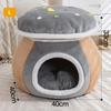 Nido para Gato de Hongo Invierno Engrosado Cálido Conejo Felpa Removible y Lavable Nido para Mascota Nido Redondo Tamaño Pequeño Suministros de Perrera para Perros