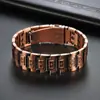 Pulseira Magnética de Cobre Vermelho Retro com Três Fileiras para Homens Ajustável Pulseira de Energia Item Quente de Venda Transfronteiriça