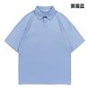 Camiseta de Trabajo con Hombros Caídos y Solapa Camisa Polo Personalizada de Manga Corta Camisa Cultural Personalizada Uniforme Grupal Suelto para Tienda de Té con Leche