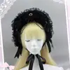 Acessórios de Cabelo Lolita Gótico Feitos à Mão Faixa de Cabeça de Renda Preta e Branca de Freira Headwear de Subcultura Bidimensional em Estoque