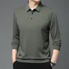 Nueva Camiseta de Manga Larga para Hombre con Diseño de Flor de Piña Primavera Cuello Campana Casual de Negocios Camisa Polo Top Base Elástica Hombre