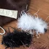Clip de Banana de Plumas Súper Hada Esponjoso Otoño e Invierno Pinza Vertical para Cola de Caballo Alta de Mujer Pinza para el Cabello de Gama Alta Accesorios para el Cabello