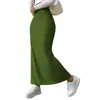 Falda Larga de Punto Casual Ajustada con Abertura, Nueva Colección Primavera y Otoño 2025, Europea y Americana, Amazon Aliexpress