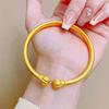 Pulsera Calabaza Abierta Oro Tienda Mismo Estilo Oro Arena Antiguo 999 para Mujer, Regalo de Boda para Novia, Color Duradero, Estampada