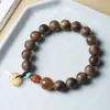 Pulsera de Cuentas de Madera de Nan Sinan para Ajedrez Natural Original Estilo Mori Cinabrio Pulsera DIY Estilo Étnico Boutique para Hombres y Mujeres