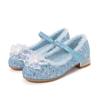 Zapatos de Algodón con Tacón Alto para Niñas 2025 Otoño e Invierno Nuevo Estilo Cálidos Forrados de Felpa Zapatos de Princesa Cristal Elsa con Diseño de Una Correa para Niños