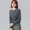 [100% Lã] Outono e Inverno Casual e Doce Redutor de Idade Renda Listra Canelada Tricô Base Cardigã Casual Feminino