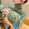 2023 novo popular de outono e inverno suéter interno feminino gola alta feminina cor contrastante moda moda camisa de base fundo do oceano top