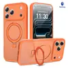 Funda para Teléfono con Soporte de Agujeros Finos para Apple 17Promax con Succión Magnética, 17E Tacto Suave Anti-Caída Dos en Uno 16 Cubierta Protectora