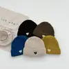 Gorro de Lana para Bebé Estilo Otoño e Invierno Oso con Bordado de Letras Pequeñas Gorro de Punto 0-3 Años Gorro de Punto para Bebé Invierno