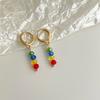 Pendientes de cuentas de color dopamina de verano para mujer, pendientes de borlas dulces y frescos, pendientes de moda de estilo coreano que combinan con todo.