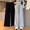 Pantalones Deportivos Grises Americanos para Mujer Primavera y Otoño 2025 Nuevos Holgados Adelgazantes Casuales Pantalones de Chándal Pierna Recta Pierna Ancha Modernos