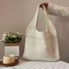 Chic Coreano Simple Retro Calado Tejido Bolso de Mano Bolso de Hombro Bolso Chaleco para Mujer Bolso de Lana Ins Compras Nuevo