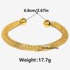 Pulseira de Bobina Europeia e Americana de Aço Inoxidável 304 Feminina Ouro 18k Senso de Design de Personalidade Abertura em C Pulseira Ajustável em estoque