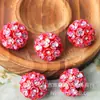 Nuevo accesorio de joyería DIY de flor de tres pétalos con incrustaciones de diamantes de resina transfronteriza, bola de arcilla suave con bola de diamante con agujero central y flor de cinco pétalos con incrustaciones de diamante