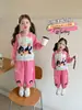 Conjunto Deportivo Casual de Dibujos Animados para Niñas Primavera y Otoño Elegante Nuevo 2026 Conjunto de Dos Piezas con Sudadera Elegante y de Moda para Niños