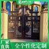 Puerta de patio de villa de arte de aluminio de Foshan, puerta de seguridad de aleación de aluminio de estilo europeo, puerta de patio rural de aleación de aluminio de construcción propia