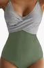Bikini de una pieza sexy con escote en V cruzado en el pecho sin tirantes y espalda descubierta, nuevo estilo europeo y americano 2025, comercio exterior transfronterizo Amazon
