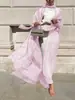 Vestido Longo Elegante com Mangas Bufantes Retrô Europeu e Americano de Verão Transfronteiriço 2025