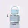 Caneca de água de vidro fofa e roliça com suporte e alça, mini copo de bebida para exterior, copo térmico portátil para presentes para eventos