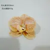 Película laminada 3D cabeza de flor orquídea mariposa flor artificial DIY pasador hecho a mano accesorio para el cabello decoración de zapato flor boda flor artificial