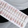 Uñas Postizas Portátiles de Nuevo Estilo Transfronterizas con Diseño de Mariposa Transparente Hielo, 30 Piezas al por Mayor, Puntas de Uñas Simples y de Gama Alta