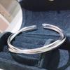 Pulseira de prata de lei 9999 menina Mobius feliz entrelaçada jovem pulseira sólida da moda presente para namorada