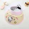 Nuevo Sombrero de Sol de Paja de Verano para Niños, Sombrero con Protección Solar, Sombrero de Dibujos Animados de Ala Ancha con Parte Superior Abierta, Sombrero de Gato, Ajustable