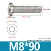 Tornillos de Acero Inoxidable 304 Biselados de Cabeza Hexagonal con Vaso Pernos Cabeza Plana Redonda Borde Biselado Accesorios para Muebles Tornillos M3M4M6