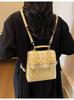 Mochila de Color Sólido Estilo Preppy Transfronteriza para Mujer 2025 Nueva Tendencia Bolso de Mano/Hombro Cruzado con Lazo