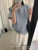 Colete Tricotado Feminino, Novo Cardigã Sem Mangas para Primavera e Outono, Colete em Camadas, Top Suéter Colete Simples e Versátil