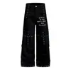 Pantalones Casuales de Pierna Recta para Hombre con Diseño de Estampado de Letras Metálicas y Remaches, Nuevos Pantalones Cargo de Pierna Ancha Estilo Calle con Bolsillos para Mujer