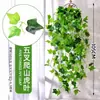 Enredaderas de Plantas Verdes Falsas para Decoración, Enredaderas de Flores Artificiales de Plástico para Sala de Estar Colgantes de Pared Interiores Cesta Colgante de Flores Árbol